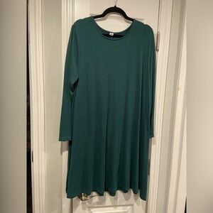 Old Navy Size XL Forrest Green Long Sleeve Scoop Neck Soft Stretchy Mini Dress